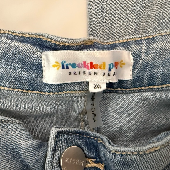 Distressed Light Blue Flare Jeans - Picture 4 of 8